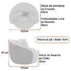 Poltrona Giratória 122cm Mercy Courino Marrom | Linho Off Whi